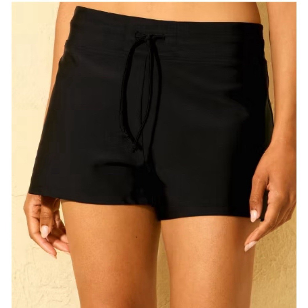 Women's‎ size XL (16) shade shore black 3" mid rise swim shorts Built In Briefs